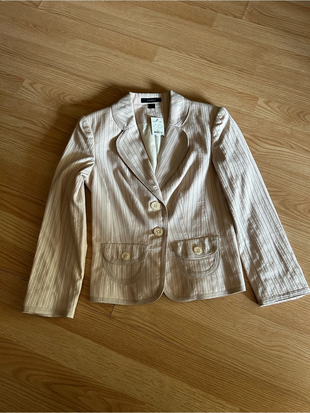 NWT Vintage Express Striped Dress Suit Blazer Women’s 0